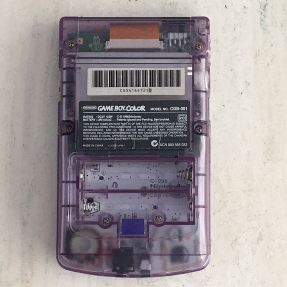 Gameboy Color System Clear Atomic Purple Console Handheld Nintendo Game Boy - Picture 5 of 12
